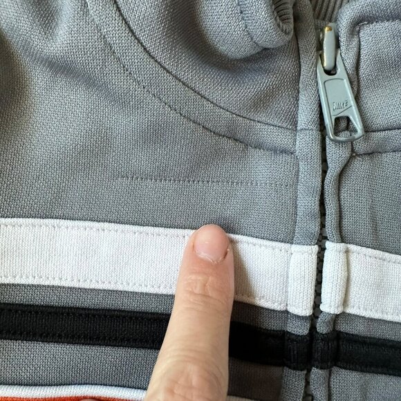Nike Baby Jacket 12M Orange & Gray Full Zip With Pockets Cozy Polyester Blend - Picture 3 of 7